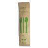 Bamboo Cutlery, Knife/Fork/Spoon/Napkin, 6.7", Natural, 250/Carton3