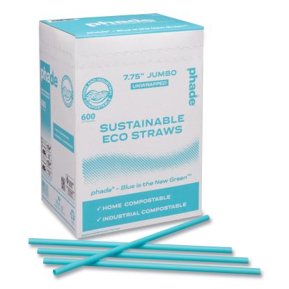 Marine Biodegradable Straws, 7.75", Ocean Blue, 6,000/Carton1