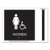 ADA Sign, Women Accessible, Plastic, 8 x8, Clear/White2