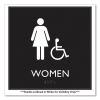 ADA Sign, Women Accessible, Plastic, 8 x8, Clear/White3