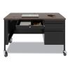 Mobile Teachers Pedestal Desks, Right-Hand Pedestal: Box/File Drawers, 48" x 30" x 29.5", Walnut/Black2