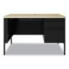 Teachers Pedestal Desks, One Right-Hand Pedestal: Box/File Drawers, 48" x 30" x 29.5", Maple/Black3