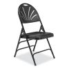 1100 Series Fan-Back Tri-Brace Dual Hinge Folding Chair, Supports 500 lb, 17.75" Seat Ht, Black, 4/CT, Ships in 1-3 Bus Days2