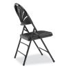 1100 Series Fan-Back Tri-Brace Dual Hinge Folding Chair, Supports 500 lb, 17.75" Seat Ht, Black, 4/CT, Ships in 1-3 Bus Days4