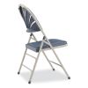 1100 Series Deluxe Fan-Back Tri-Brace Folding Chair, Supports 500 lb, Dk Blue Seat/Back, Gray Base,4/CT,Ships in 1-3 Bus Days4