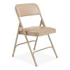 1200 Series Premium Vinyl Dual-Hinge Folding Chair, Supports 500 lb, 17.75" Seat Ht, French Beige, 4/CT,Ships in 1-3 Bus Days2