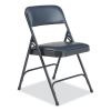 1200 Series Vinyl Dual-Hinge Folding Chair, Supports 500 lb, 17.75" Seat Ht, Dark Midnight Blue, 4/CT, Ships in 1-3 Bus Days2