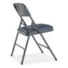 1200 Series Vinyl Dual-Hinge Folding Chair, Supports 500 lb, 17.75" Seat Ht, Dark Midnight Blue, 4/CT, Ships in 1-3 Bus Days4