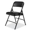 1200 Series Premium Vinyl Dual-Hinge Folding Chair, Supports 500 lb, 17.75" Seat Ht, Caviar Black, 4/CT,Ships in 1-3 Bus Days3