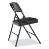 1200 Series Premium Vinyl Dual-Hinge Folding Chair, Supports 500 lb, 17.75" Seat Ht, Caviar Black, 4/CT,Ships in 1-3 Bus Days4