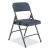 2200 Series Fabric Dual-Hinge Folding Chair, Supports 500 lb, Royal Blue Seat/Back, Char-Blue Base,4/CT,Ships in 1-3 Bus Days2