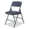 2200 Series Fabric Dual-Hinge Folding Chair, Supports 500 lb, Royal Blue Seat/Back, Char-Blue Base,4/CT,Ships in 1-3 Bus Days3