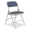 2200 Series Fabric Dual-Hinge Premium Folding Chair, Supports 500 lb, Blue Seat/Back, Gray Base, 4/CT, Ships in 1-3 Bus Days2