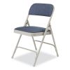 2200 Series Fabric Dual-Hinge Premium Folding Chair, Supports 500 lb, Blue Seat/Back, Gray Base, 4/CT, Ships in 1-3 Bus Days3