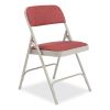 2200 Series Fabric Dual-Hinge Premium Folding Chair, Supports 500lb, Cabernet Seat/Back,Gray Base,4/CT, Ships in 1-3 Bus Days2