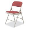 2200 Series Fabric Dual-Hinge Premium Folding Chair, Supports 500lb, Cabernet Seat/Back,Gray Base,4/CT, Ships in 1-3 Bus Days3