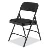 2200 Series Fabric Dual-Hinge Folding Chair, Supports 500 lb, Midnight Black Seat/Back, Black Base,4/CT,Ships in 1-3 Bus Days3