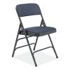 2300 Series Deluxe Fabric Upholstered Triple Brace Folding Chair, Supports 500 lb, Imperial Blue, 4/CT, Ships in 1-3 Bus Days2