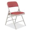 2300 Series Fabric Upholstered Tri-Brace Folding Chair,Supports 500lb,Cabernet Seat/Back,Gray Base,4/CT,Ships in 1-3 Bus Days2