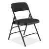 2300 Series Fabric Upholstered Triple Brace Premium Folding Chair, Supports 500lb, Midnight Black, 4/CT,Ships in 1-3 Bus Days2