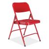 200 Series Premium All-Steel Double Hinge Folding Chair, Supports 500 lb, 17.25" Seat Height, Red, 4/CT,Ships in 1-3 Bus Days2