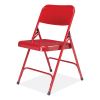 200 Series Premium All-Steel Double Hinge Folding Chair, Supports 500 lb, 17.25" Seat Height, Red, 4/CT,Ships in 1-3 Bus Days3