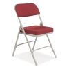 3200 Series Premium Fabric Dual-Hinge Folding Chair, Supports 300lb, Burgundy Seat/Back, Gray Base,2/CT,Ships in 1-3 Bus Days2