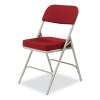 3200 Series Premium Fabric Dual-Hinge Folding Chair, Supports 300lb, Burgundy Seat/Back, Gray Base,2/CT,Ships in 1-3 Bus Days3