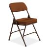 3200 Series Premium Fabric Dual-Hinge Folding Chair, Supports 300 lb, Gold Seat/Back, Brown Base, 2/CT, Ships in 1-3 Bus Days2