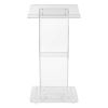 Clear Acrylic Lectern with Shelf, 24 x 15 x 46, Clear, Ships in 1-3 Business Days4