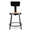 6200 Series 18" Heavy Duty Stool w/Backrest, Supports 500 lb, 33" Seat Ht, Brown Seat, Black Back/Base, Ships in 1-3 Bus Days2