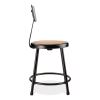 6200 Series 18" Heavy Duty Stool w/Backrest, Supports 500 lb, 33" Seat Ht, Brown Seat, Black Back/Base, Ships in 1-3 Bus Days3