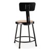 6200 Series 18" Heavy Duty Stool w/Backrest, Supports 500 lb, 33" Seat Ht, Brown Seat, Black Back/Base, Ships in 1-3 Bus Days4