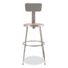 6200 Series 19"-27" Height Adjustable HD Stool w/Backrest, Supports 500 lb, Brown Seat, Gray Back/Base, Ships in 1-3 Bus Days2