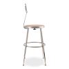 6200 Series 19"-27" Height Adjustable HD Stool w/Backrest, Supports 500 lb, Brown Seat, Gray Back/Base, Ships in 1-3 Bus Days3