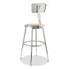 6200 Series 19"-27" Height Adjustable HD Stool w/Backrest, Supports 500 lb, Brown Seat, Gray Back/Base, Ships in 1-3 Bus Days4