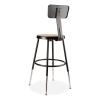 6200 Series 19"-27" Height Adj Heavy-Duty Stool w/Backrest, Supports 500 lb, Masonite Seat/Black Base, Ships in 1-3 Bus Days4