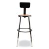 6200 Series 25"-33" Height Adj Heavy Duty Stool With Backrest, Supports 500 lb, Brown Seat, Black Base, Ships in 1-3 Bus Days2