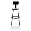 6200 Series 32"-39" Height Adj Heavy Duty Stool With Backrest, Supports 500 lb, Brown Seat, Black Base, Ships in 1-3 Bus Days2