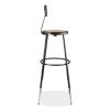 6200 Series 32"-39" Height Adj Heavy Duty Stool With Backrest, Supports 500 lb, Brown Seat, Black Base, Ships in 1-3 Bus Days3