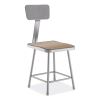 6300 Series HD Square Seat Stool w/Backrest, Supports 500 lb, 17.5" Seat Ht, Brown Seat,Gray Back/Base, Ships in 1-3 Bus Days3