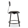 6400 Series Heavy Duty Vinyl Padded Stool w/Backrest, Supports 300lb, 18" Seat Ht, Black Seat/Back/Base,Ships in 1-3 Bus Days4