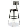 6400 Series Height Adj Heavy Duty Vinyl Steel Stool w/Backrest, Supports 300 lb, 19"-27" Seat Ht, Black,Ships in 1-3 Bus Days3