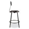 6400 Series Heavy Duty Vinyl Padded Stool w/Backrest, Supports 300lb, 24" Seat Ht, Black Seat/Back/Base,Ships in 1-3 Bus Days3