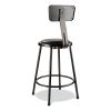 6400 Series Heavy Duty Vinyl Padded Stool w/Backrest, Supports 300lb, 24" Seat Ht, Black Seat/Back/Base,Ships in 1-3 Bus Days4