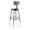 6400 Series Height Adj Heavy Duty Vinyl Steel Stool w/Backrest, Supports 300 lb, 25"-33" Seat Ht, Black,Ships in 1-3 Bus Days4