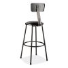 6400 Series Heavy Duty Vinyl Padded Stool w/Backrest, Supports 300lb, 30" Seat Ht, Black Seat/Back/Base,Ships in 1-3 Bus Days2