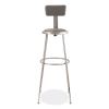 6400 Series Height Adjustable Heavy Duty Padded Stool w/Backrest, Supports 300lb, 32"-39" Seat Ht, Gray,Ships in 1-3 Bus Days4