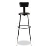 6400 Series Height Adj Heavy Duty Vinyl Padded Stool w/Backrest, Supports 300lb, 32"-39" Seat Ht, Black,Ships in 1-3 Bus Days2