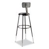 6400 Series Height Adj Heavy Duty Vinyl Padded Stool w/Backrest, Supports 300lb, 32"-39" Seat Ht, Black,Ships in 1-3 Bus Days4